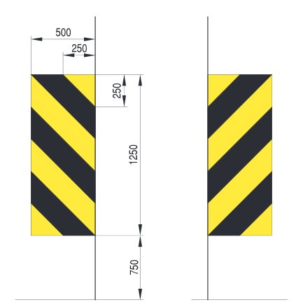 Wzory tablic U-9a i U-9b do oznaczania ograniczeń skrajni poziomej drogi